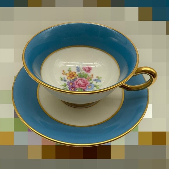 LENOX Stradivarius Blue Teacup and Saucer Retired Vintage Dinnerware Collectible - Picture 3 of 14